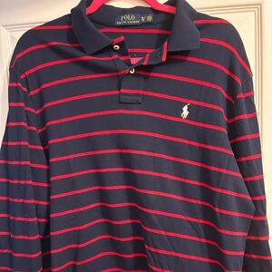 Men’s long sleeve Striped polo